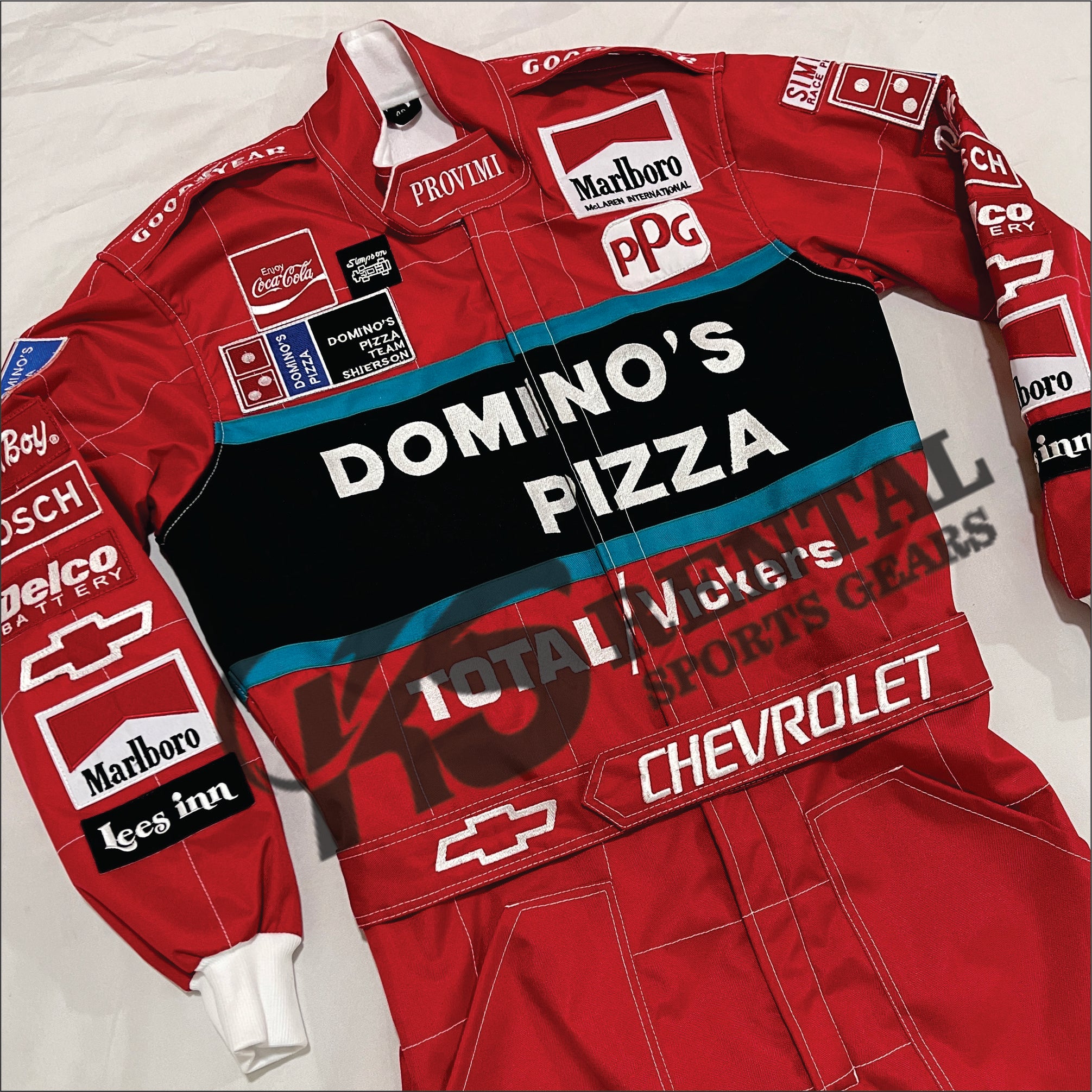 1990 Arie Luyendyk Team Issued Dominos Pizza Team Shierson Racing Suit