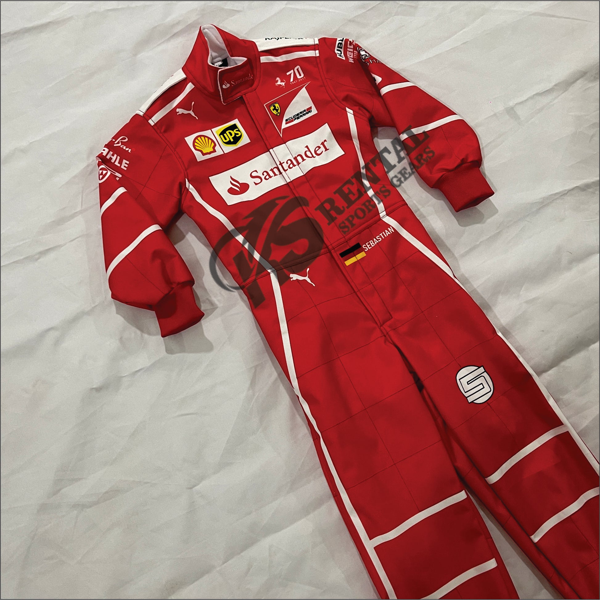 2017 Sebastian Vettel Race 70th Anniversary Scuderia Ferrari F1 Racing Suit