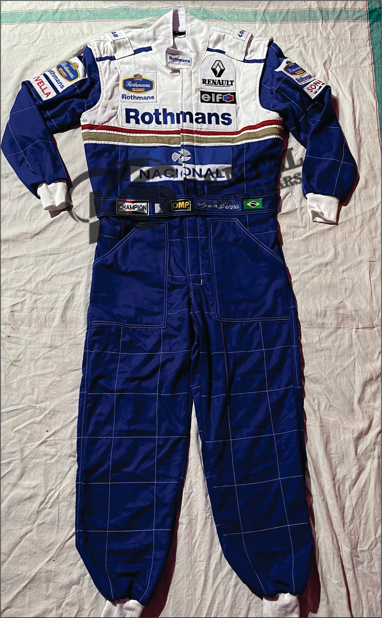 Ayrton Senna Rothmans 1984 Replica Embroidered patches Suit