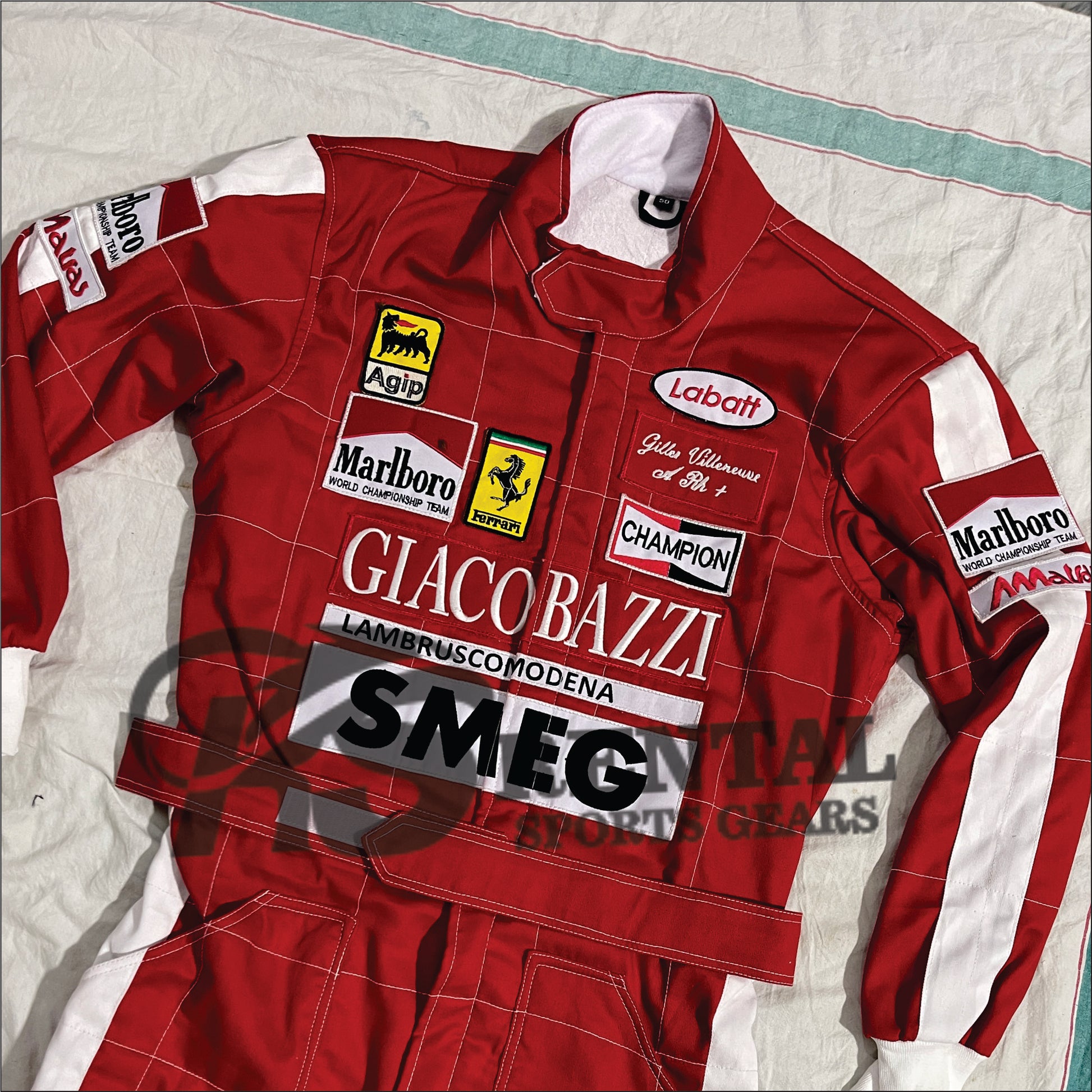 Gilles Villeneuve F1 Embroidery Race Suit