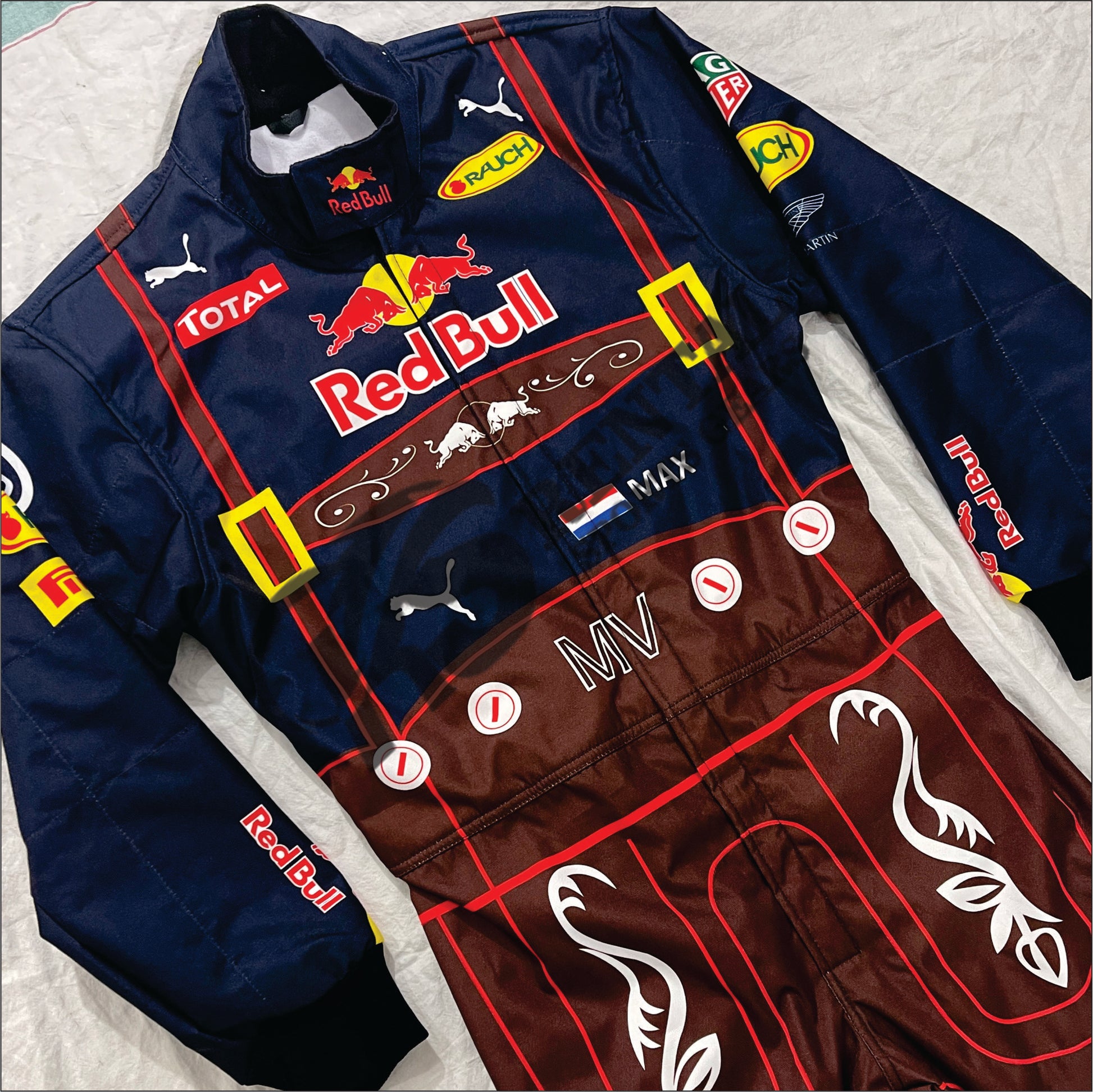 Max Verstappen 2016 F1 Red Bull in Lederhosen Racing race suit