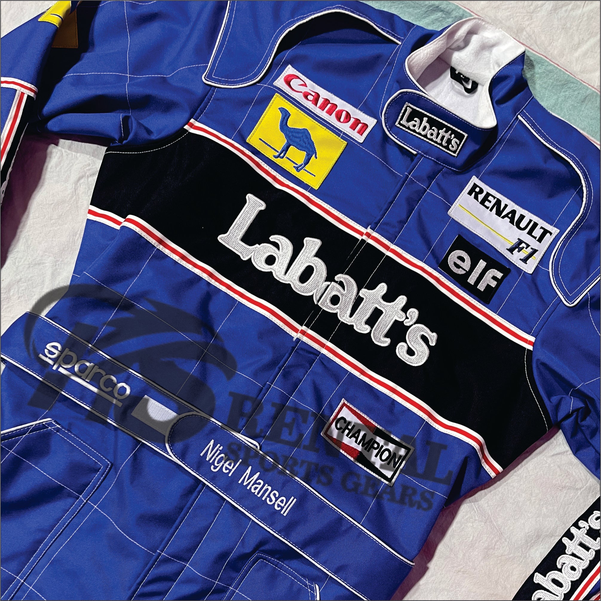 Nigel Mansell 1992 F1 Embroidery Replica Race Suit