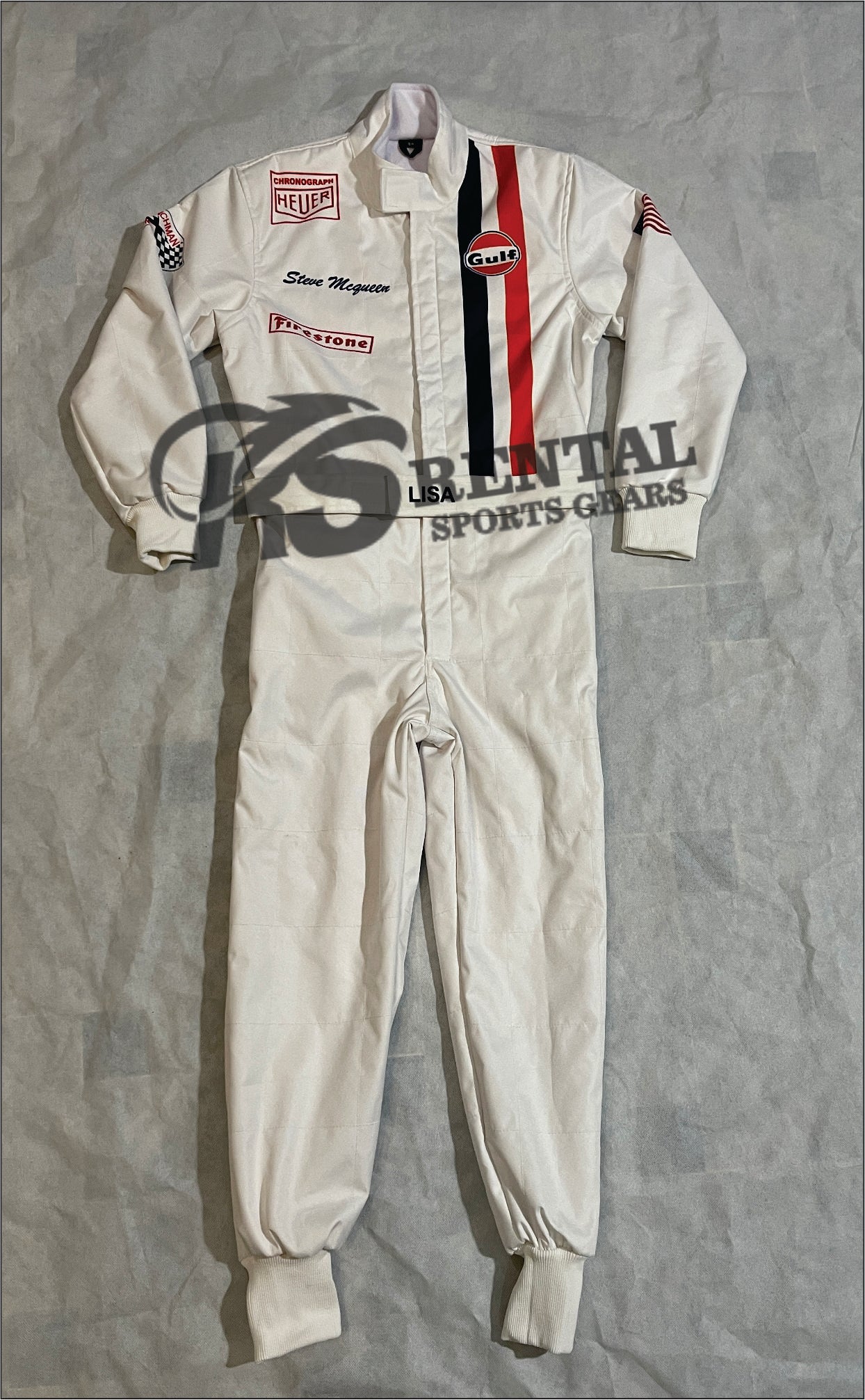 Steve McQueen Gulf 1971 Printed Go kart Racing suit
