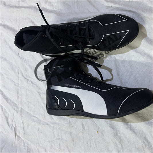 Mercedes AMG Petronas F1 Black Christmas Puma Speedcat Pro Driver Shoes